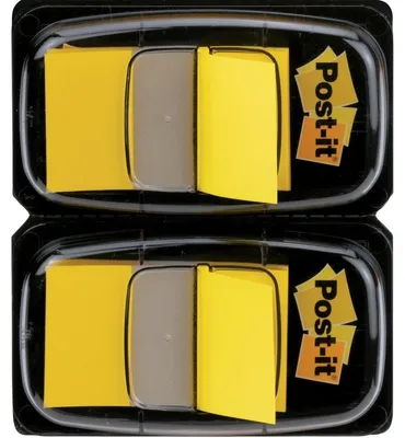 Image de Post-it Index repositionnables, 25,4 x 43,2 mm, jaune, paquet avantageux