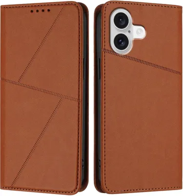 Produktbild von Mobigear Frosted Flip iPhone 17 Hülle Klapphülle Geldbörse - Braun