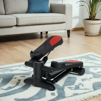 Produktbild von Mini Stepper Heimtrainer, Fitness Stepper, Kompakttrainer mit LCD-Monitor, hydraulisch, Schwarz | 44,5 x 29 x 20 cm | 6,3 kg | rutschfeste Pedale