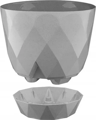 Imagen del producto de Cubierta decorativa gris de plástico con base, de 22 cm