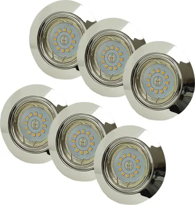 Produktbild von 6 x LED Einbauleuchte Chrom rund Decken-Büro-Lampen