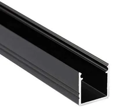Productafbeelding van LED-profiel ST10 aluminium zwart voor ledstrips - 2 m melkachtig - Afdekking tot 10 mm zwart