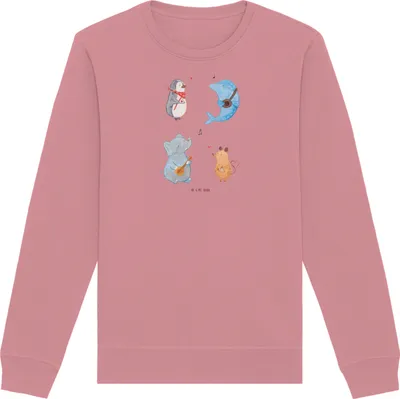 Produktbild von Mr. & Mrs. Panda Baumwoll Sweatshirt Big Band Größe L - Canyon Pink - Geschenk, Maus, Sweater, Gitarre, Pinguin, Pullover, Musik, Pulli, Lustige Sprüche, Hund