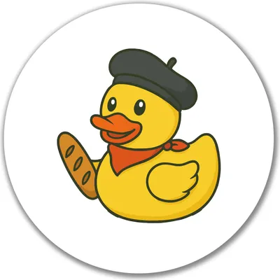 Produktbild von Huuraa Aufkleber Quietscheente Frankreich Gummiente Franzose 10cm rund Sticker Geschenkidee