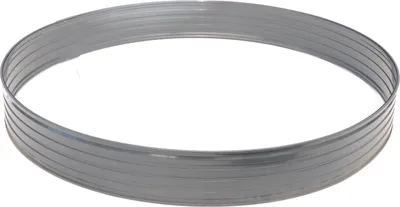 A circular metal band on a white background.