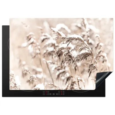 Produktbild von KitchenYeah© Herdabdeckplatte Winter - Pflanzen - Schnee - Natur - Jahreszeiten , 75x52cm, Küche Deko, Glaskeramikkochfeld Herdabdeckung, Abdeckplatte fùr Kochfeld