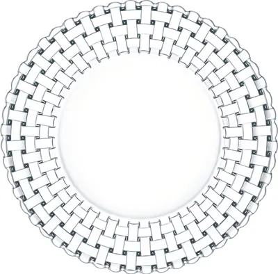 A clear, top-down view of a single plate on a white background.