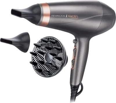 Produktbild von Profi Haartrockner 2200W mit Keratin & Mandelöl, Ionenpflege, Anti-Frizz, 150 km/h Luftstrom, 3 Stylingaufsätze, Diffusor, AC-Motor, Glanz & Volumen