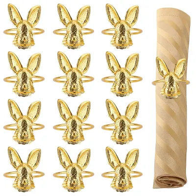 Serviettenringe Ostern, 12 Stück, gold, für Tischdekoration