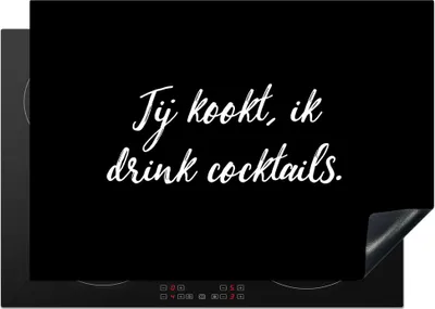 Produktbild von KitchenYeah© Herdabdeckplatte Du kochst, ich trinke Cocktails - Zitate - Sprichwörter - Cocktail - Getränke , 75x52cm, Küche Deko, Glaskeramikkochfeld Herdabdeckung, Abdeckplatte fùr Kochfeld