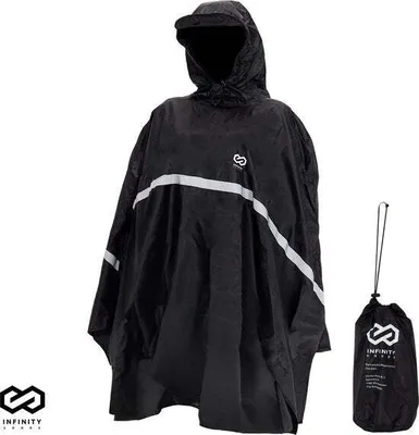 Produktbild von Infinity Goods Regenponcho – Poncho – Damen & Herren – Wasserdicht & atmungsaktiv – Reflekti