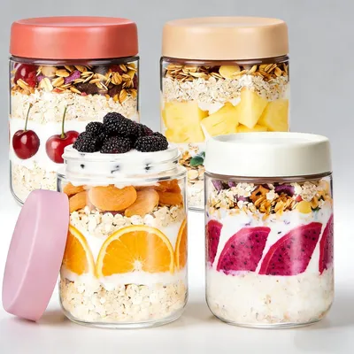 Immagine prodotto di Set di 4 contenitori per alimenti da 500 ml, ideali per la preparazione dei pasti