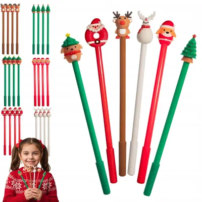 Produktbild von Gelschreiber Set - 24 Stück - Weihnachten Weihnachtsstifte Silikon - Nikolaus
