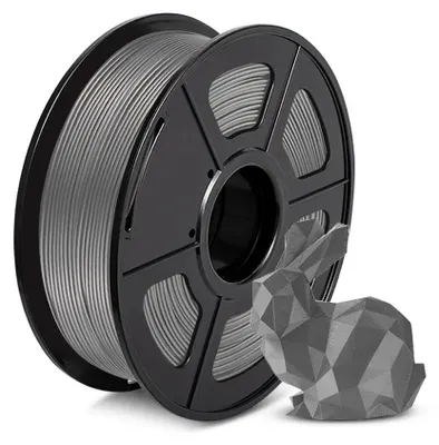 Image de Filament PLA, diamètre 1,75 mm, compatible avec les imprimantes FDM, PLA gris