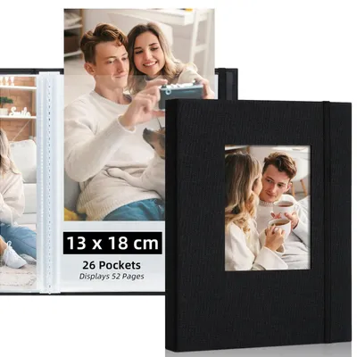 Immagine prodotto di Album fotografico 13x18 cm, con 26 tasche, colore nero
