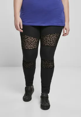 Obrázek produktu pro Dámské leginy Urban Classics Ladies Flock Lace Inset Leggings black - S