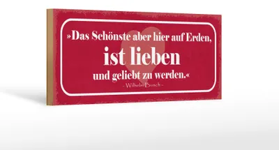 Produktbild von Holzschild Spruch 27x10cm das Schönste ist lieben und