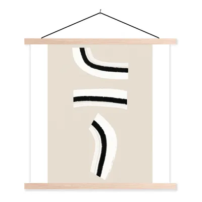 Produktbild von MuchoWow® Textilposter Linie - Pastell - Gestaltung 40x40 cm mit holzfarbenen Rahmen - Posterleiste