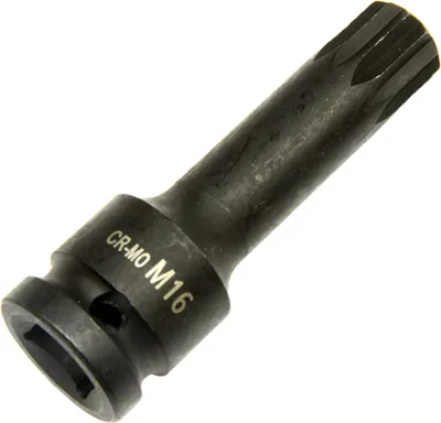 Produktbild von M16 Kraft IMPACT Bit Steckschlüsseleinsatz 12-kant VIELZAHN XZN CR-MO (LANG)