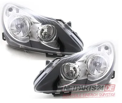 Produktbild von Johns, Scheinwerfer Halogen passend für Opel Corsa D 06-10 Set H7 H1 Li. Re schw./chrom 1216194 93189361 1216200 93189362