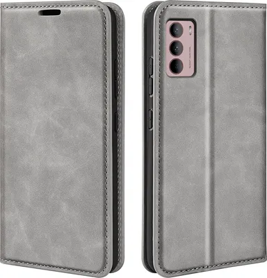 Produktbild von Mobigear Retro Slim  Motorola Moto G42 Hülle Klapphülle Geldbörse - Grau