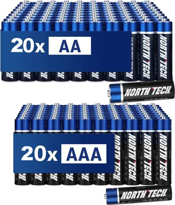 Produktbild von North Tech Ultra Alkaline Set | 20x AA + 20x AAA 1,5V | auslaufsicher | 10 Jahre