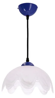 Obrázok produktu pre Závesná lampa s bielym tienidlom Colori v modro-tyrkysovej farbe, 1xE27x60W, sklo, rozmery: 90x25x25 cm, IP20, Candellux