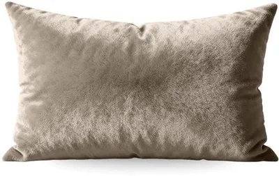 Imagen del producto de Juego de 2 fundas de cojín de franela Unyqoos® Zelesta, color taupe, 60x70 cm, con cremallera interior