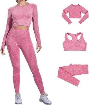 Produktbild von 3-teiliges Damen-Sportset mit Leggings und Sport-BH