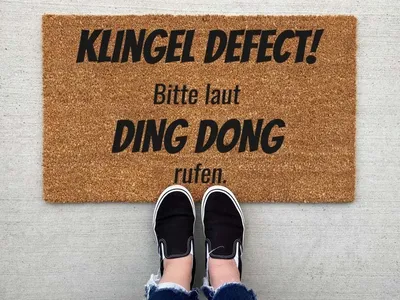 Produktbild von Fußmatte Kokos DING DONG lustig, Fußmatte Lama, Einzugsgeschenk, Türmatte, Fußmatte, Geschenk zum Einzug