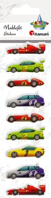 Produktbild von Konvexe Aufkleber Rennwagen 9pcs Titanum