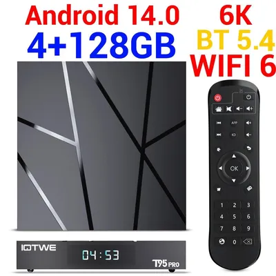 Produktbild von Android Smart TV Box WIFI6 4K Media Player Quad Core Streaming Gerät für Heimkino mit HDMI USB Bluetooth 5 Netzwerk Player 4+128GB