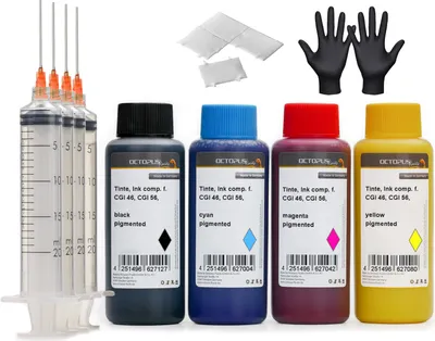 Produktbild von Druckertinten Set für Canon GI 46, GI 56 Tintentank, Maxify GX7055, GX6040, GX5050 4x100ml