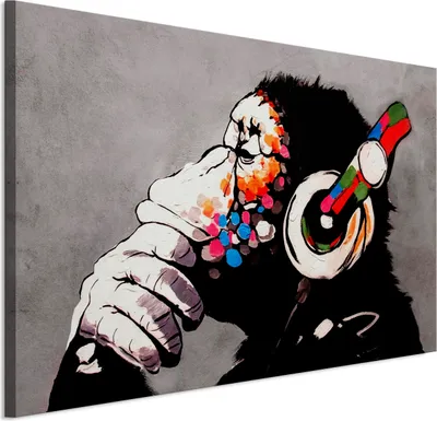 Immagine prodotto di LUMASOUL Quadri su tela con motivi naturali, Quadri da Parete per Soggiorno e Camera da Letto, Quadri 90x60 cm Banksy