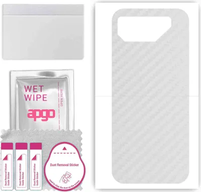 Produktbild von apgo Rückseite Schutzfolie, Skin, kompatibel mit Asus ROG Phone 7, Hinten Displayschutzfolie aus Vinylfolie, kratzfest, einfache Montage - Transparenter Kohlenstoff