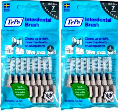 Produktbild von 2x8 TePe Original Interdentalbürsten - 1,3 mm  grau