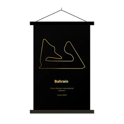 Produktbild von MuchoWow® Textilposter Bahrain - F1 - Rennstrecke 60x90 cm mit schwarzem Rahmen - Poster Wohnzimmer