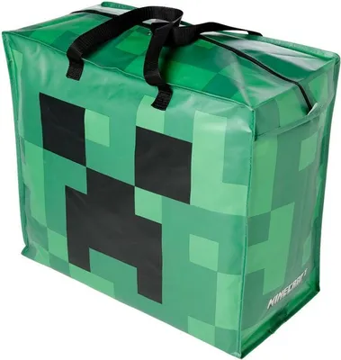 Produktbild von Minecraft Creeper Aufbewahrungstasche mit Reißverschluss (48 x 55 cm)