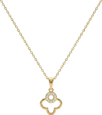 Produktbild von 375 Echtgold Kette Kleeblatt Anhänger Damen