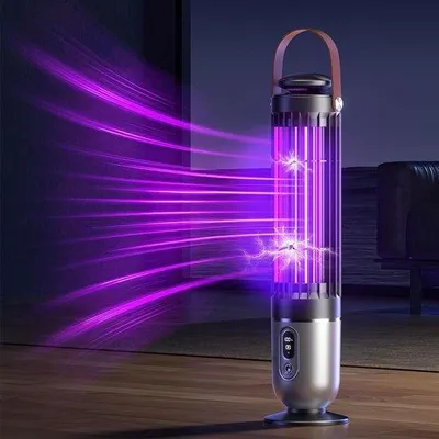 Productafbeelding van Elektrische Oplaadbare Insectenverdelger, Vliegenval & Muggenlamp 2-in-1 met UV-Licht, Schemeringssensor, Draadloos en 4000 mAh Batterij - Id