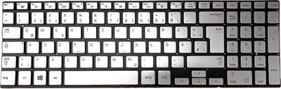 Produktbild von Tastatur - Farbe: Silber - mit Beleuchtung - ohne Rahmen Deutsches Tastaturlayout kompatibel für Samsung NP770Z5E-S01DE