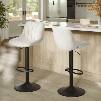 Produktbild von VASAGLE Barhocker 2er Set, drehbar, höhenverstellbar, Samt