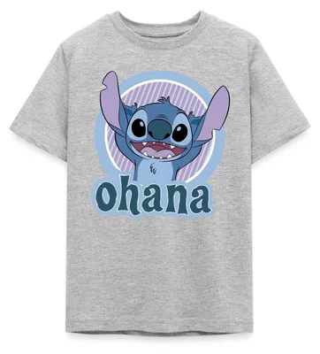 Produktbild von Lilo & Stitch Ohana Teenager T-Shirt, 152/164 (12-14 Jahre), Grau meliert