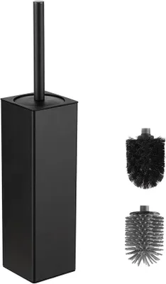 Immagine prodotto di Scopino per WC in silicone con supporto - versatile e igienico - 2 pezzi - alluminio