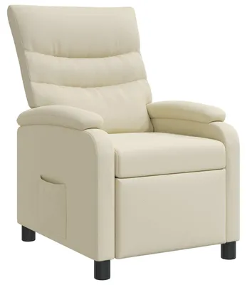 Immagine prodotto di Poltrona reclinabile vidaXL, color crema, rivestita in ecopelle