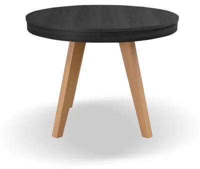 Produktbild von Masseno Ausziehbar Esstisch PICCOLO 100 - 200 cm x 100 cm Rund Tisch für Wohnzimmer, Küche, Schwarz