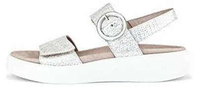 Productafbeelding van Gabor sandalen, model 42154-3.5, 42154-4.5, 42154-5, 42154-5.5, 42154-6, 42154-6.5, 42154-7, 42154-8, kleur: GAB-62-863 ice (zilver/wit), maat: 4.5