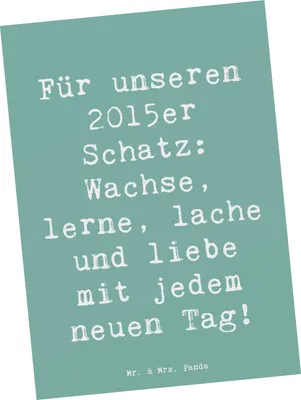 Produktbild von Mr. & Mrs. Panda Postkarte Spruch 2015 Geburtstag - Meeresbrise - Geschenk, Geburtstagsgeschenk, Happy Birthday, Fotokarte, Grußkarte, Ansichtskarte, Jeder neue Tag