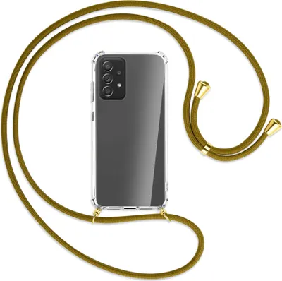 Produktbild von Handykette Backcover-Schutzhülle mit Band (Metall goldfarben) für Samsung Galaxy A72 - khaki