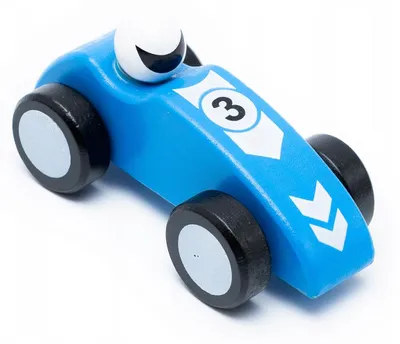 Produktbild von Holz-Rennwagen Blau Formel 3 Spielzeug Natur
